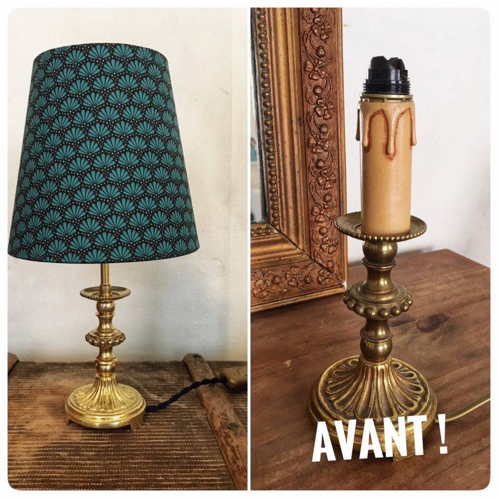 Une lampe restaurée avant et apres