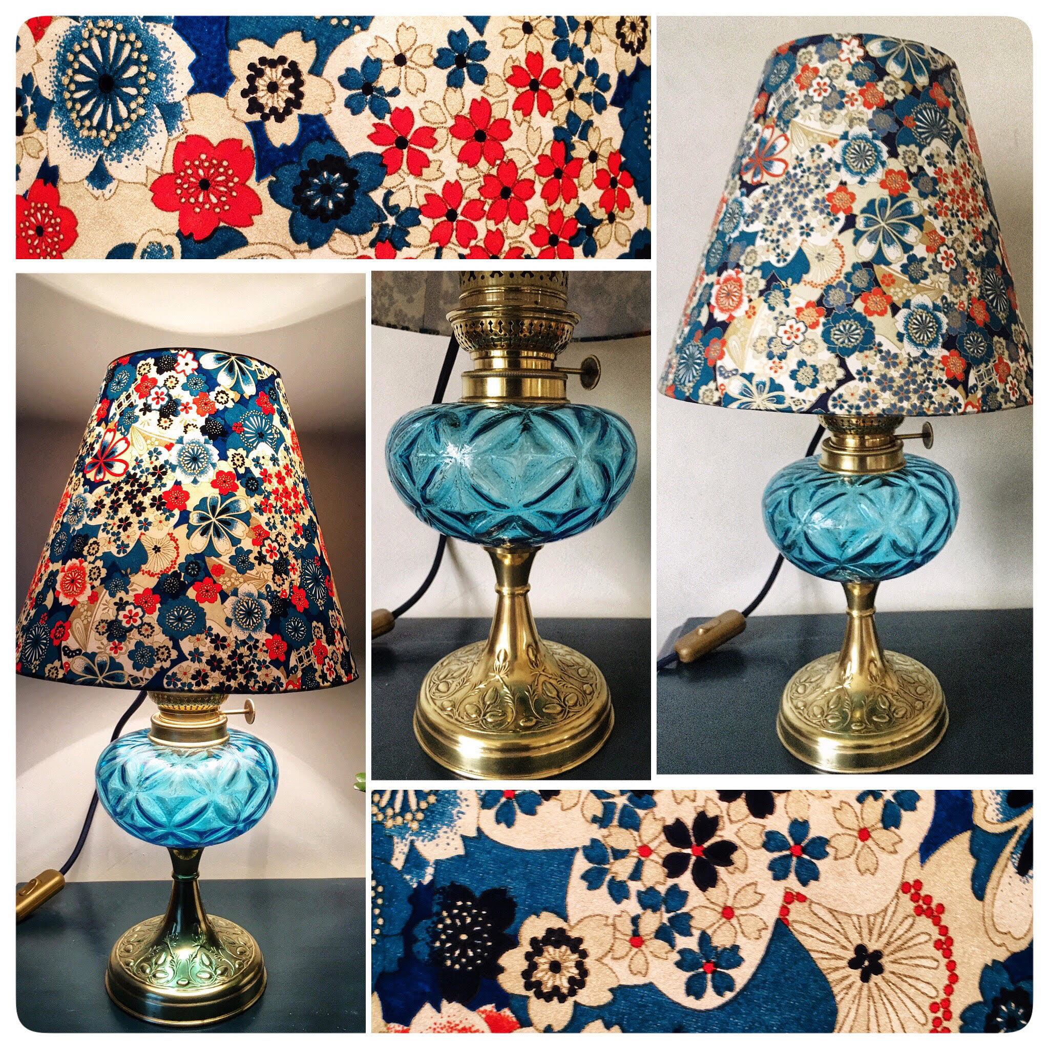 Détail d'une lampe restaurée